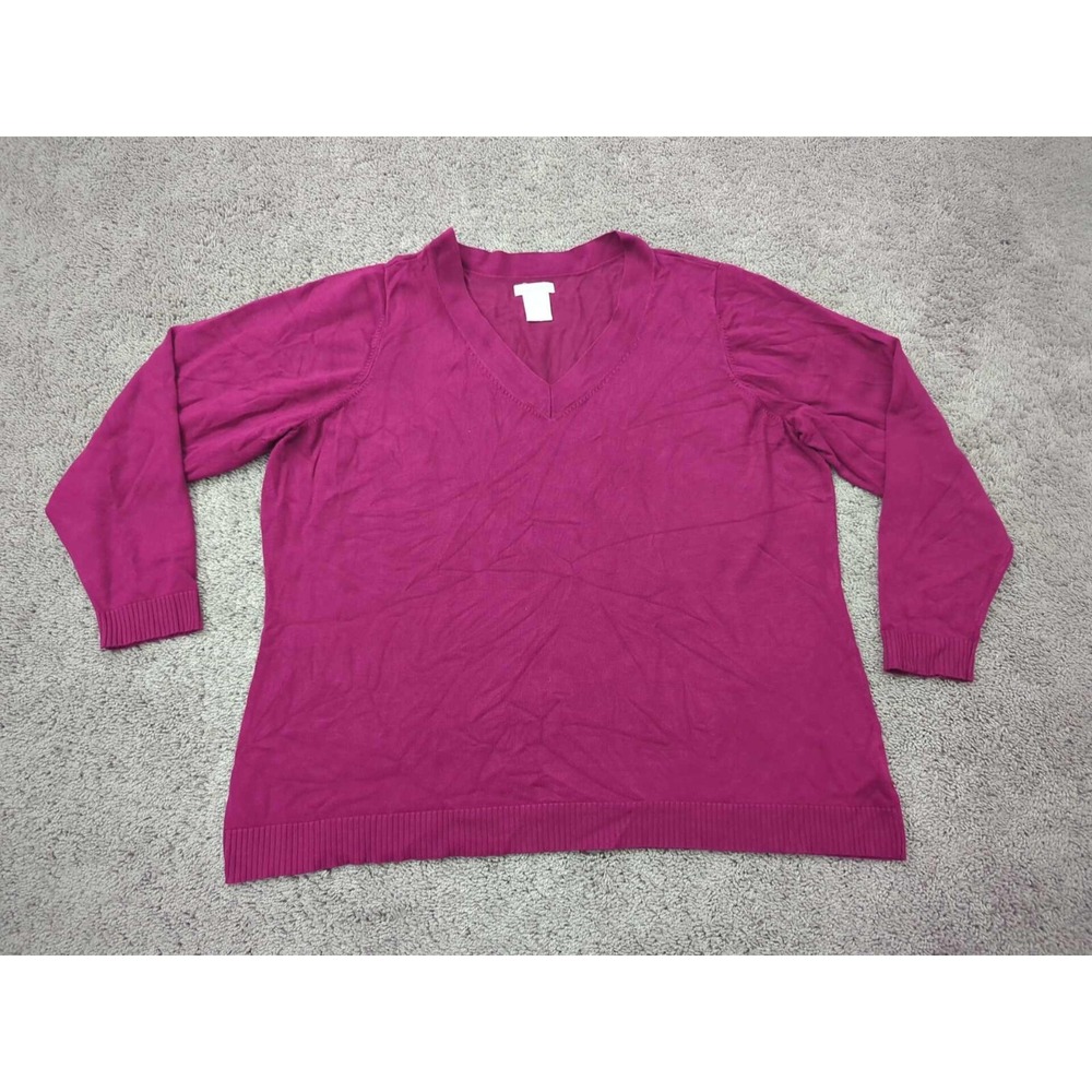 Worthington Sweater Womens 3X PLUS Pink Long Sleeve Knit‎ Classic Casual